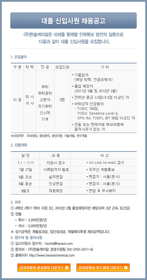 (주)한솔케미칼 이미지