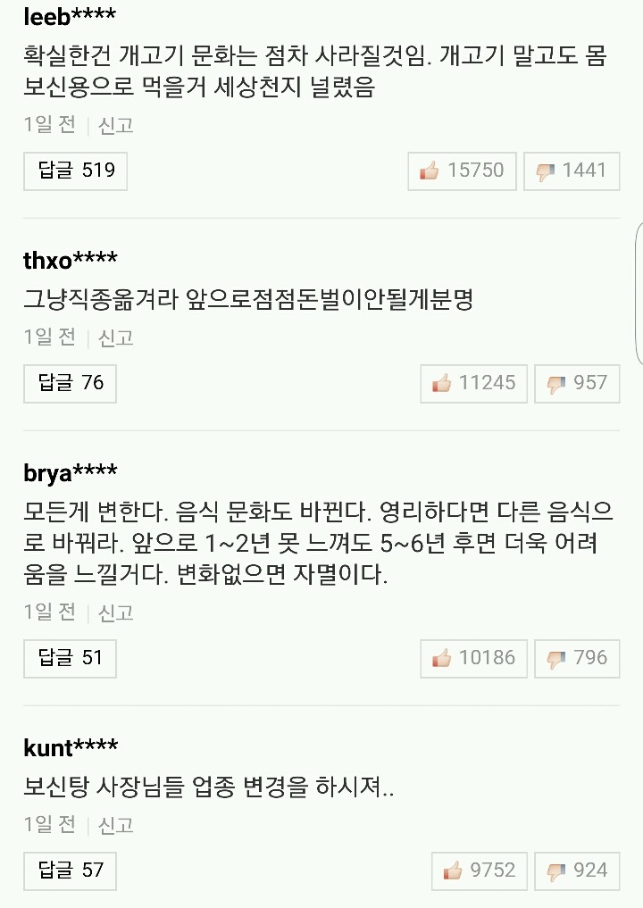 보신탕 먹는 것 이해한다 vs 못한다 | 인스티즈