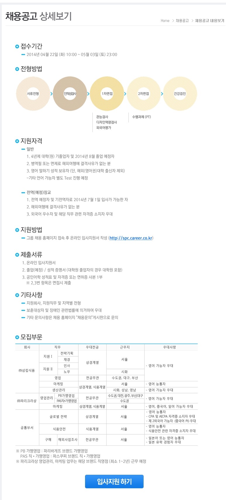 (주)파리크라상 이미지