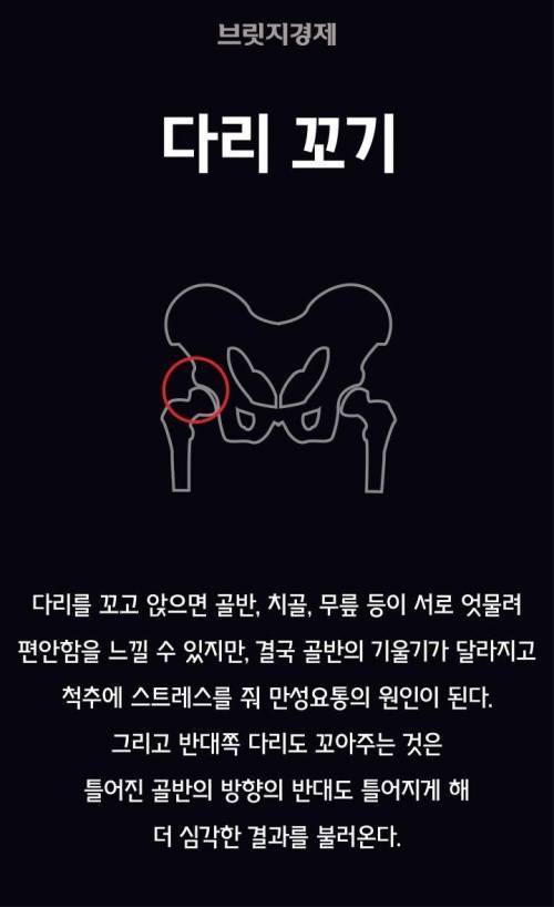 내몸을 망치는 자세들 | 인스티즈