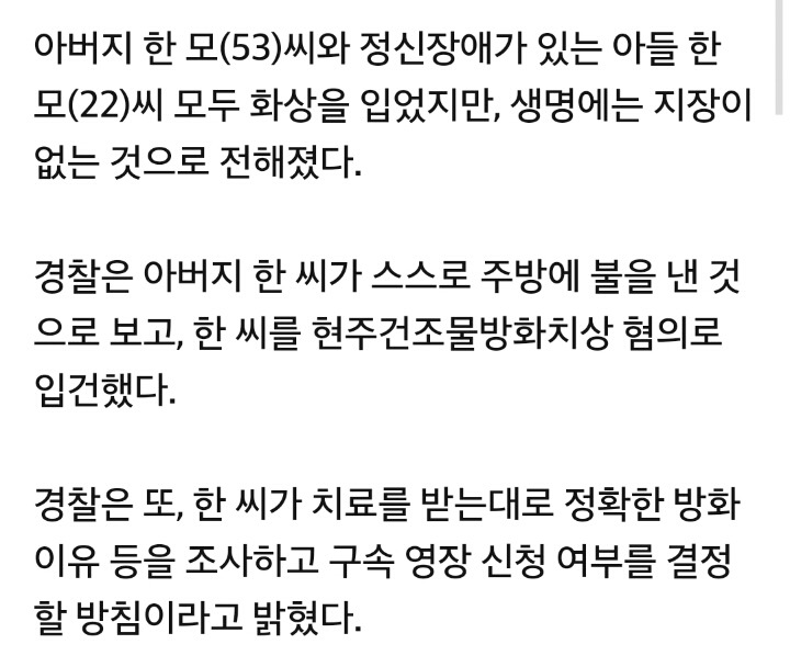 서울 강서구 다세대 주택 화재로 2명 부상...아버지 방화 추정 | 인스티즈