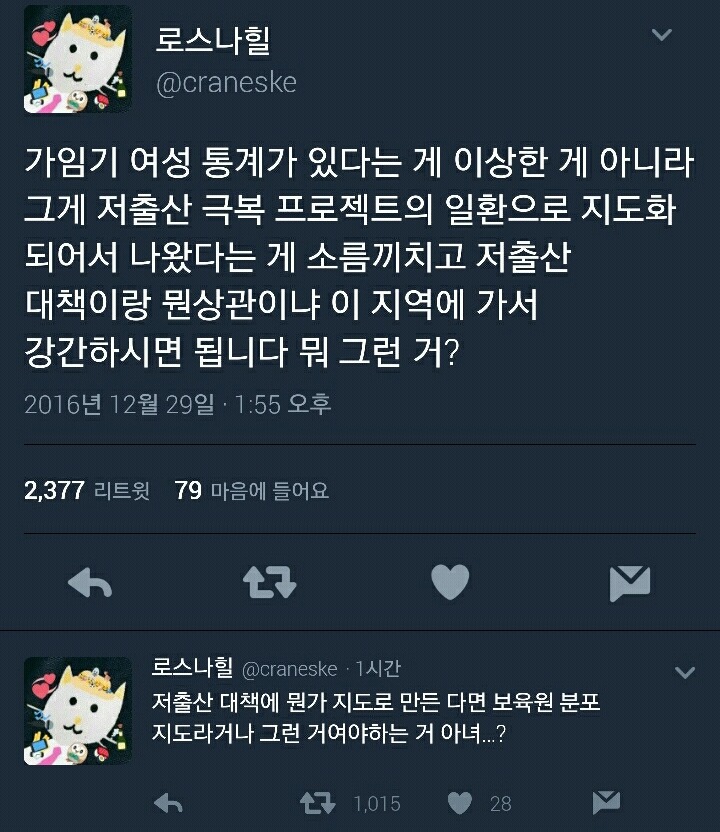 행정자치부의 가임기 여성지도에 빡친 트위터리안들.twt | 인스티즈