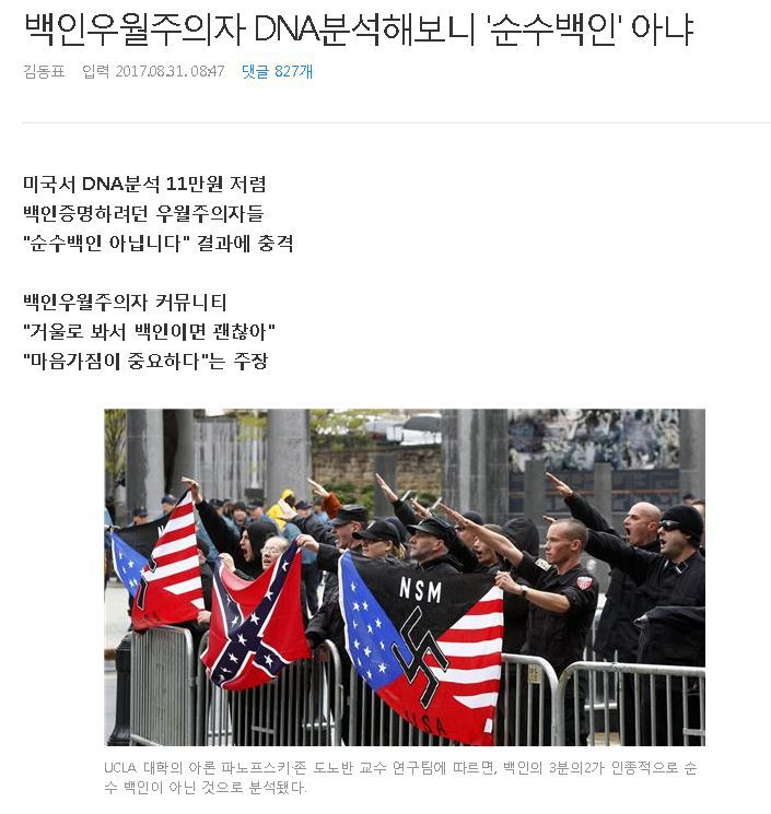 백인 우월주의자들의 DNA를 분석해보니... | 인스티즈