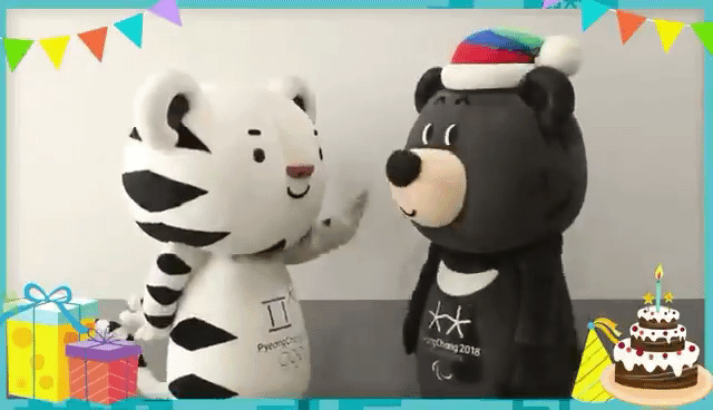 수호랑과 반다비 생일.gif | 인스티즈